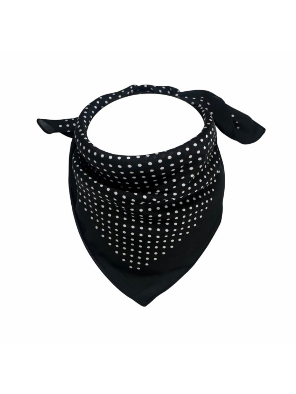 ✨Luxury Elegant Silky Soft Scarf Black White Polka Dot Square Wrap Accessory New - Picture 3 of 5